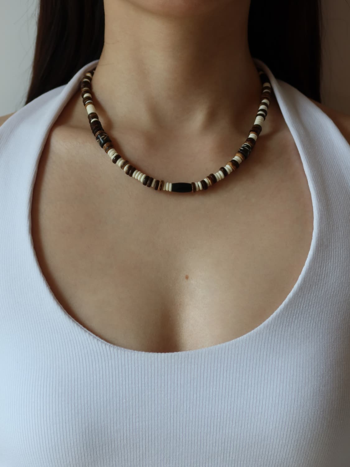 neutral beaded choker necklace 상품이미지1