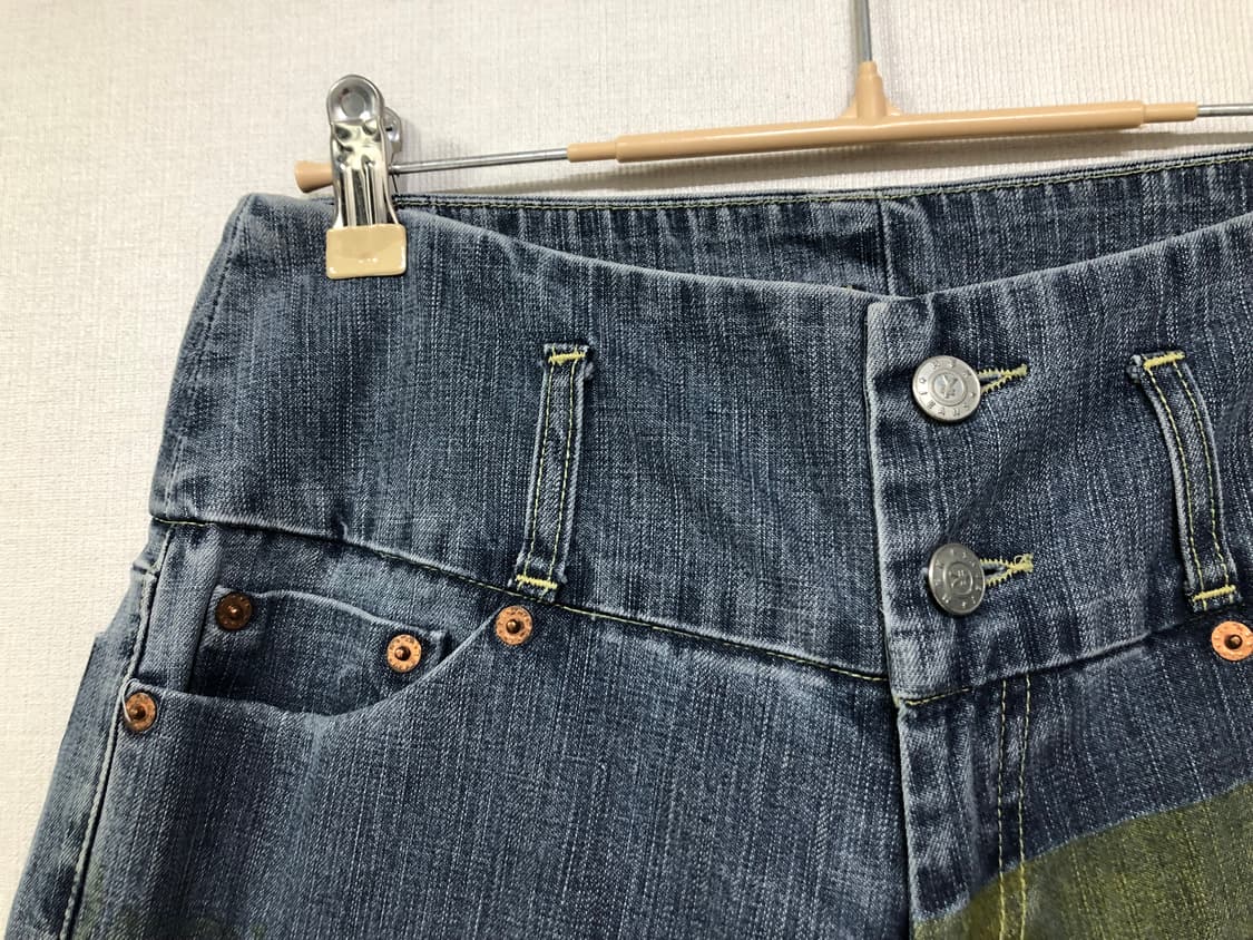 (일본) 엔진즈 미치코코시노 여성 로우라이즈 와이드레그 프린팅 데님팬츠  상품이미지3