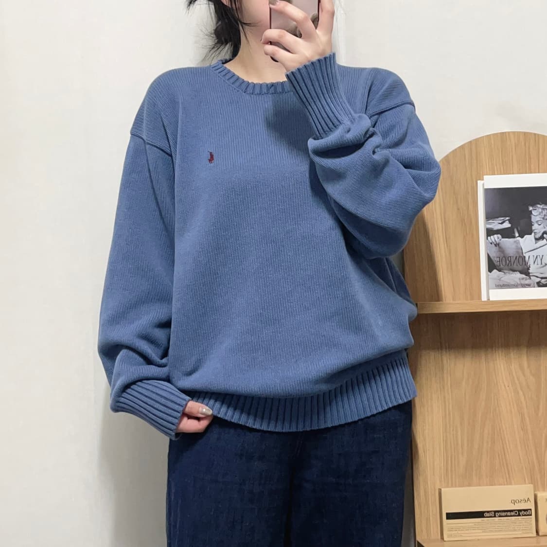 [정품] 폴로 소라 / 버건디포니 라운드 니트 [ 100 ] 상품이미지1