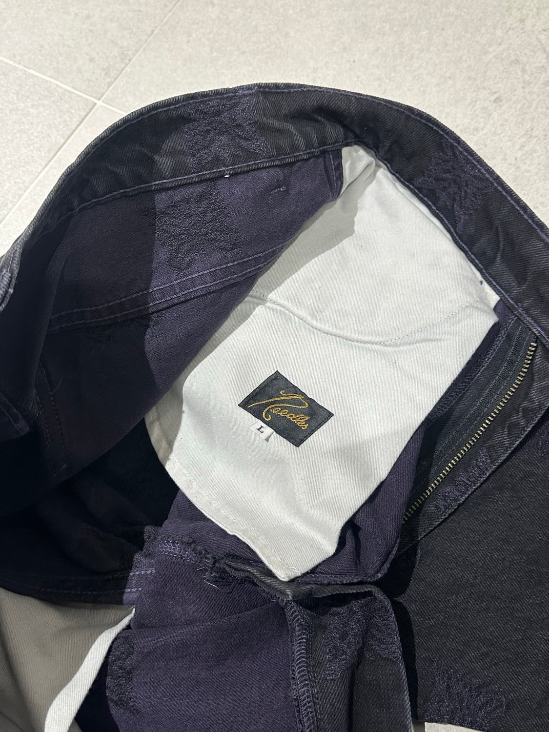 니들스 빠삐용 로고 자수 데님 팬츠 상품이미지4