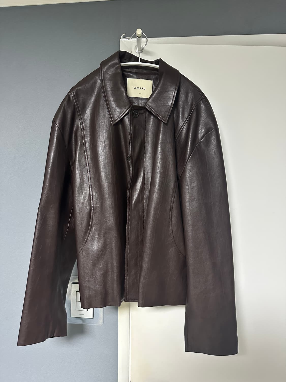 르마드 페이크 레더 자켓 브라운 5 상품이미지1