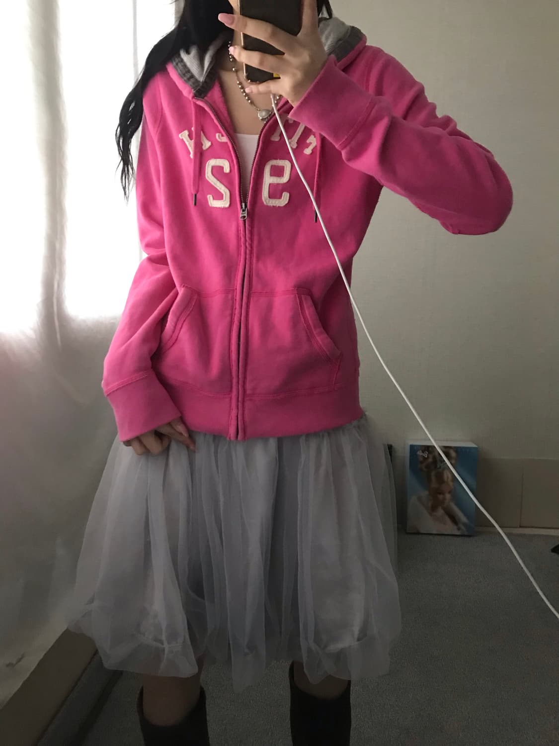 아베크롬비 핑크 후드집업 상품이미지1