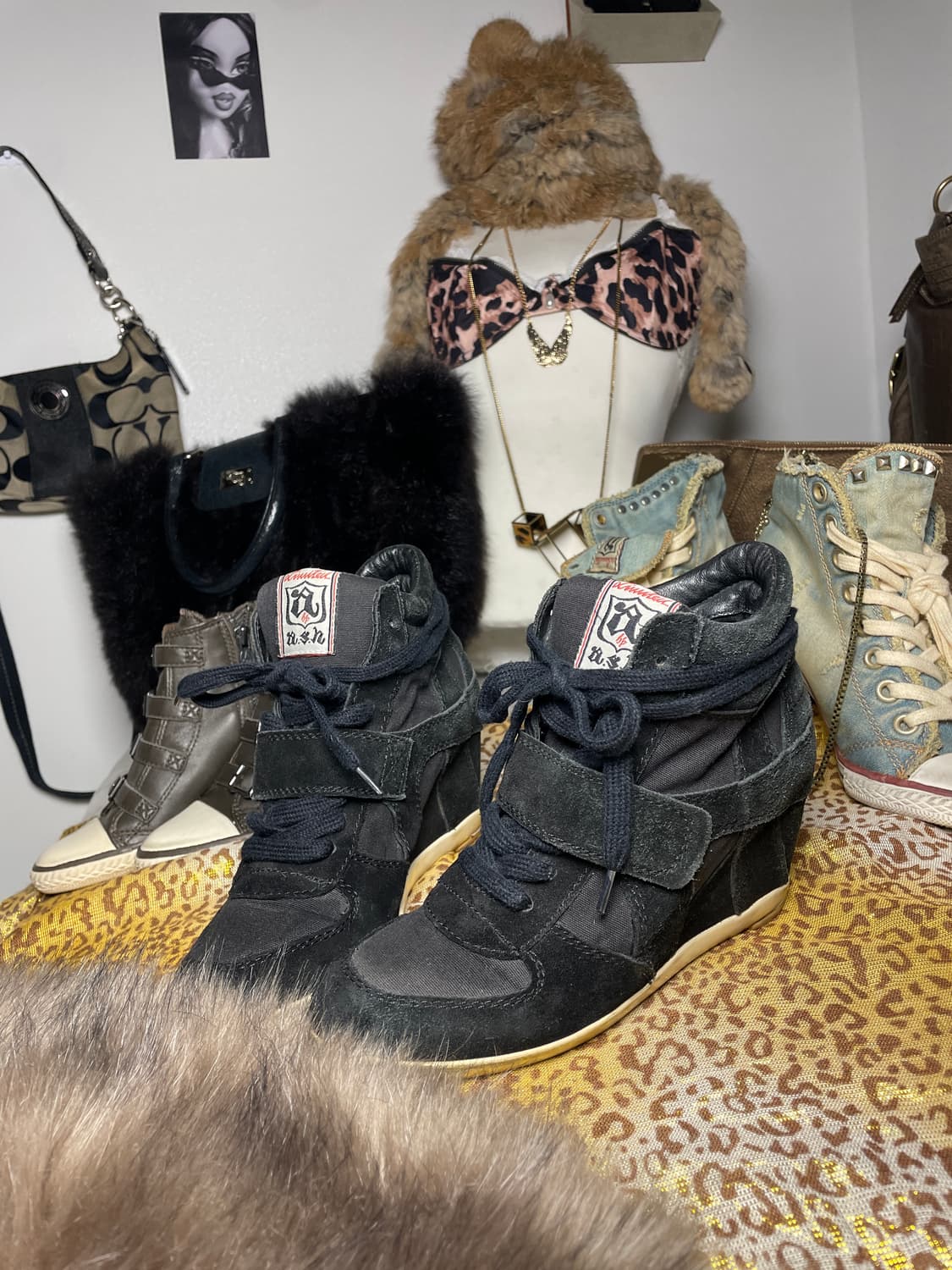 ASH Bowie 블랙 웨지힐 스니커즈 상품이미지1