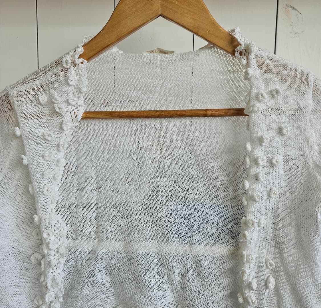 LEST ROSE 플라워 코사지 니트 볼레로 가디건 상품이미지3