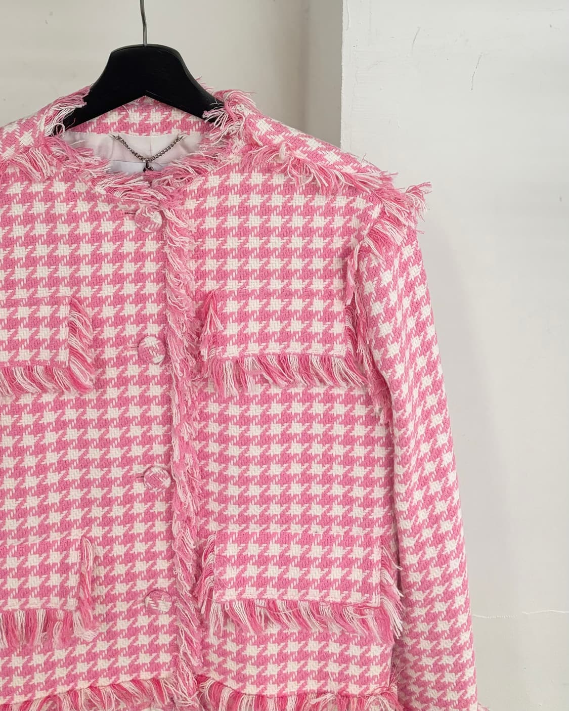 엠에스지엠 프린지 트림 하운드투스 트위드 자켓 상품이미지4