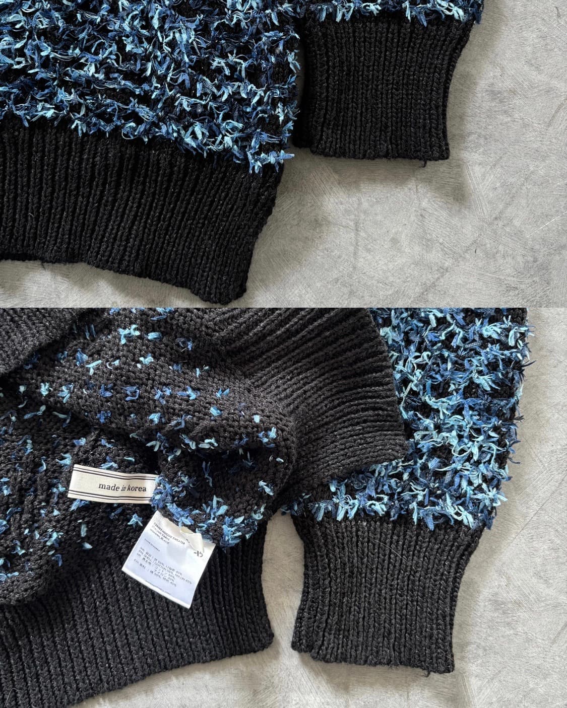 Andersson Bell 앤더슨벨 블루 프린지 후드 니트  상품이미지9