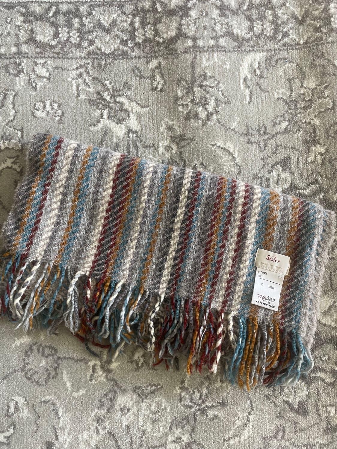 모리걸 빈티지 에스닉 울 머플러 🩶🧡 상품이미지1