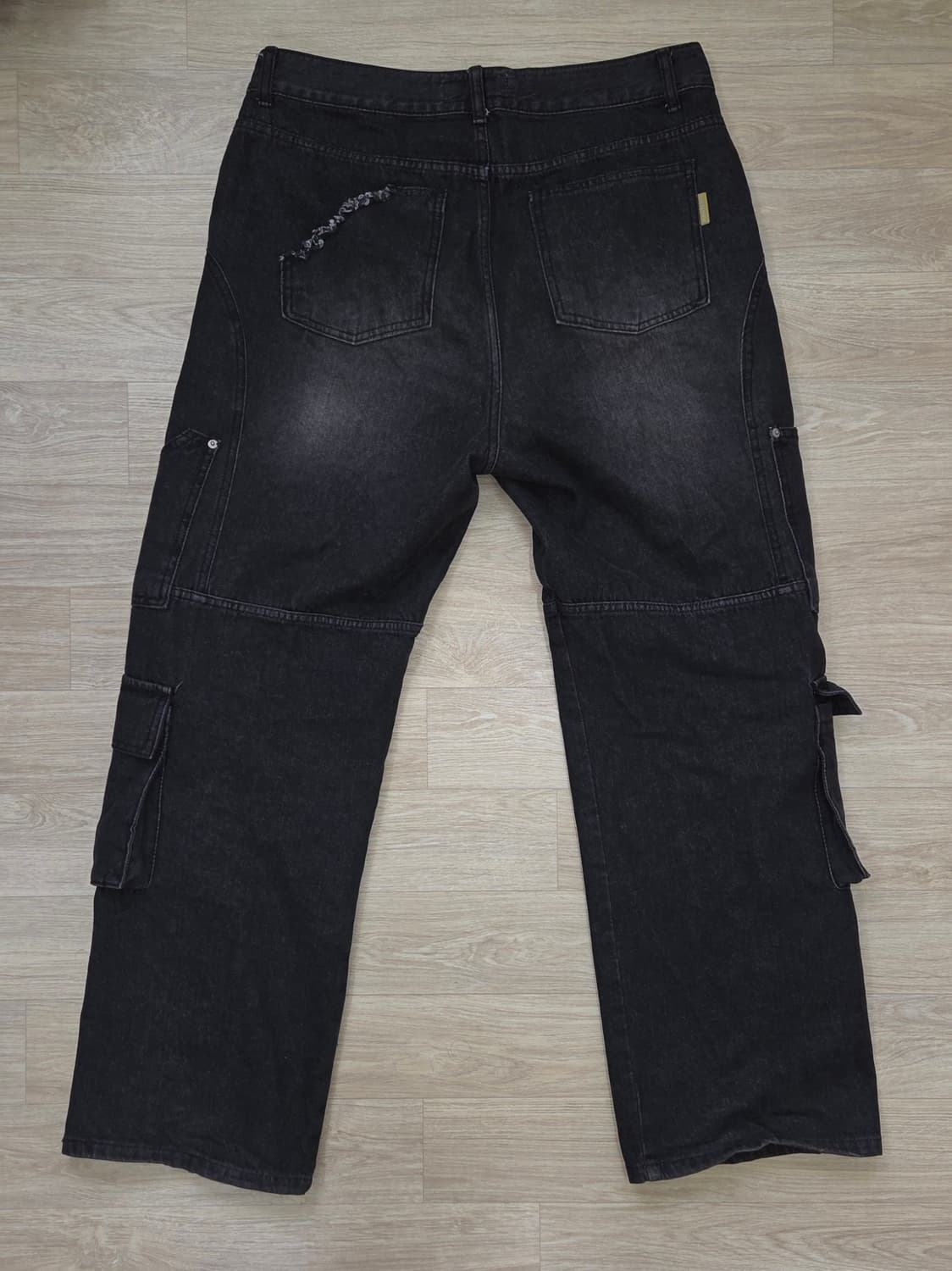 메인부스 흑청 카고 와이드 데님 팬츠 상품이미지2