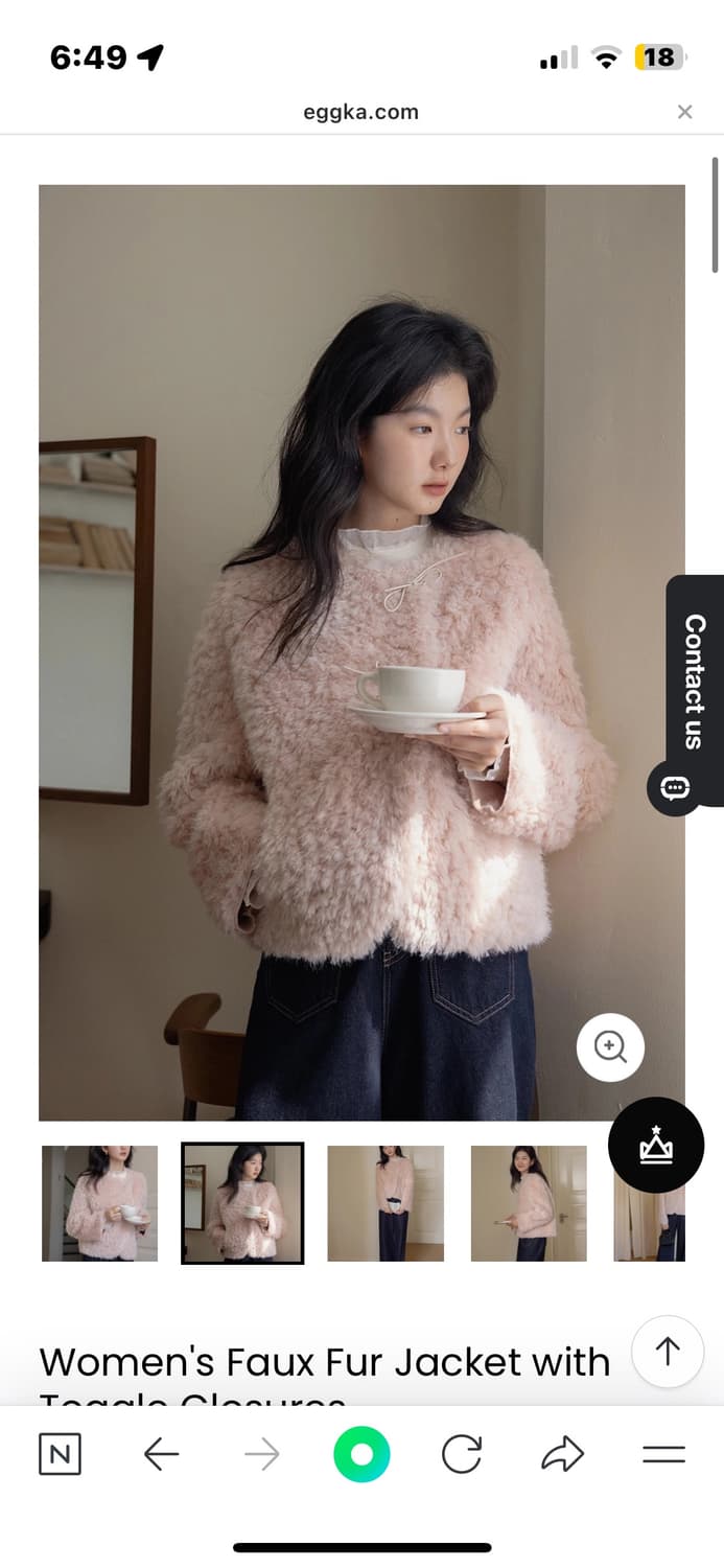 eggka 에그카 페이크 퍼자켓 핑크 상품이미지3