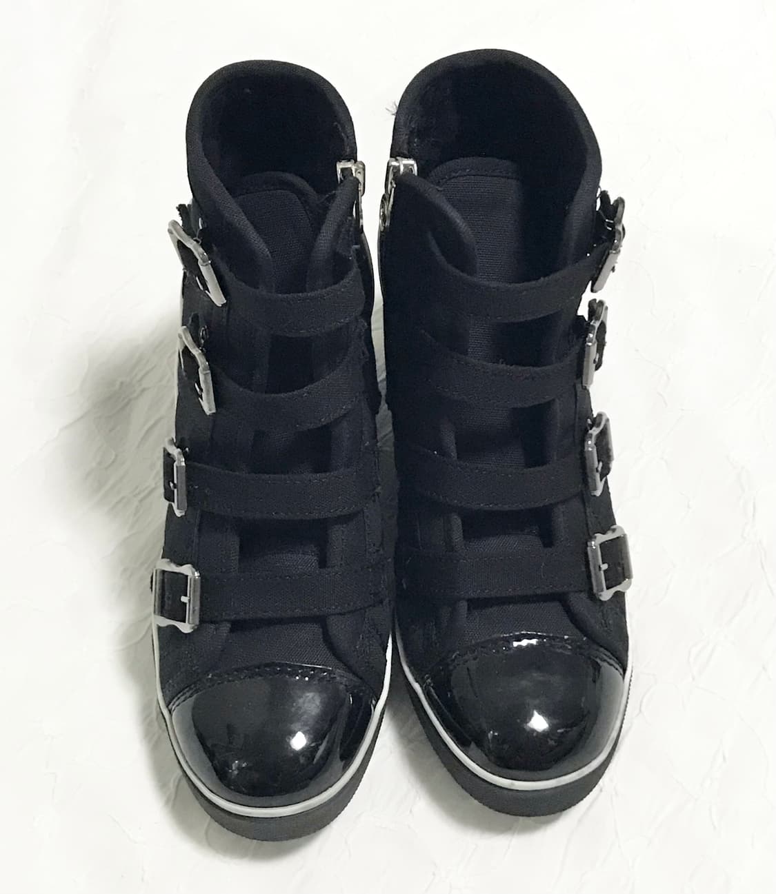 빈티지 갸루 퀼팅 버클 웨지힐 스니커즈 235 상품이미지3