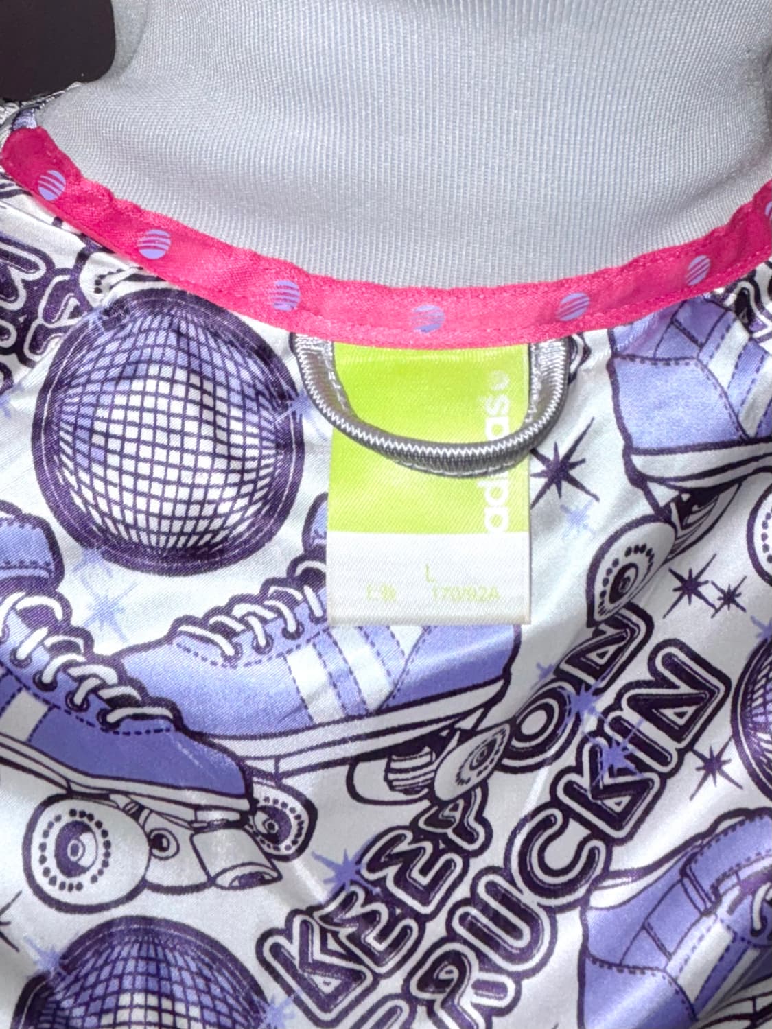 아디다스 져지 올드스쿨 실버 퍼플 트랙탑 저지 자켓 키치 보라 상품이미지4