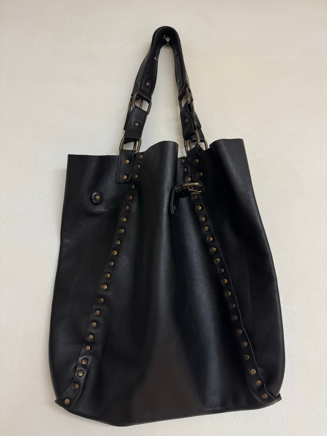 Vtg 리얼 레더 스터드 숄더백 상품이미지1