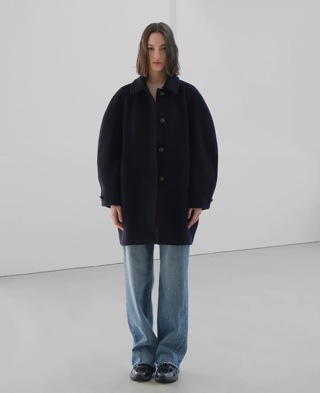 (새상품) 11am 일레븐에이엠 하프 코트 / 네이비 상품이미지4