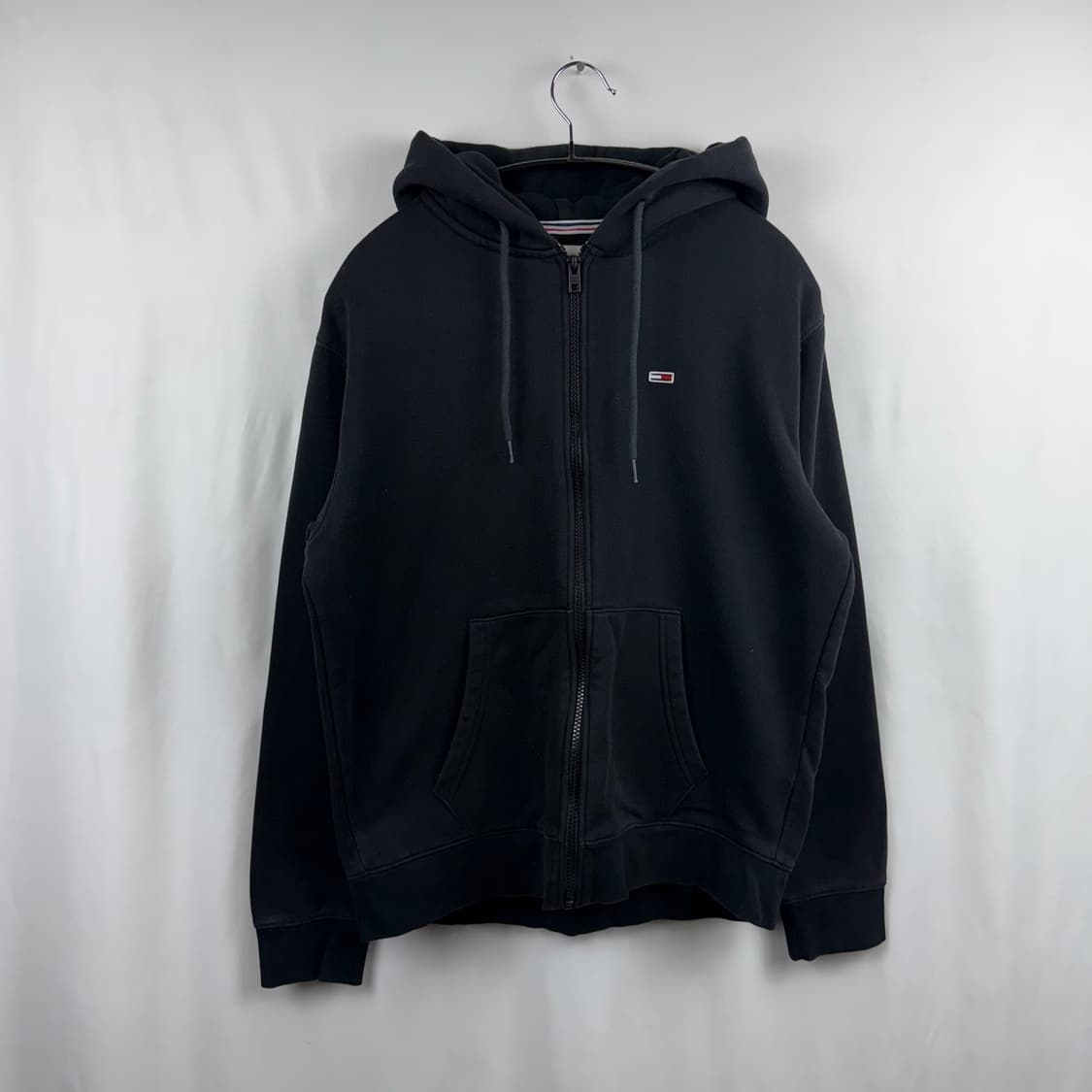 (S) 타미진스 우먼스 스몰 패치로고 기모 후드집업 블랙 상품이미지3