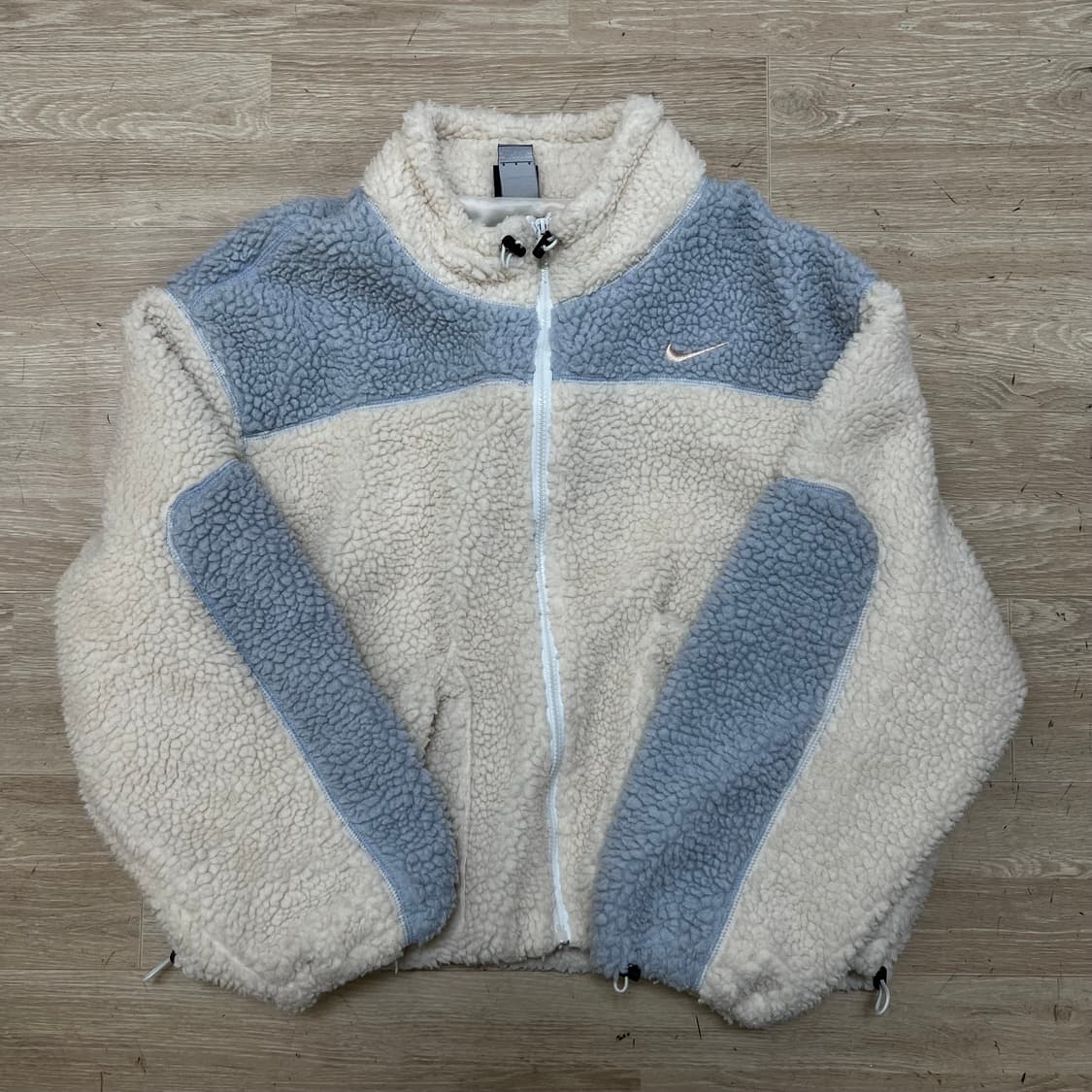 나이키 남여공용 배색 쉐르파 뽀글이 후리스 플리스 자켓 [크림] S/90 상품이미지1