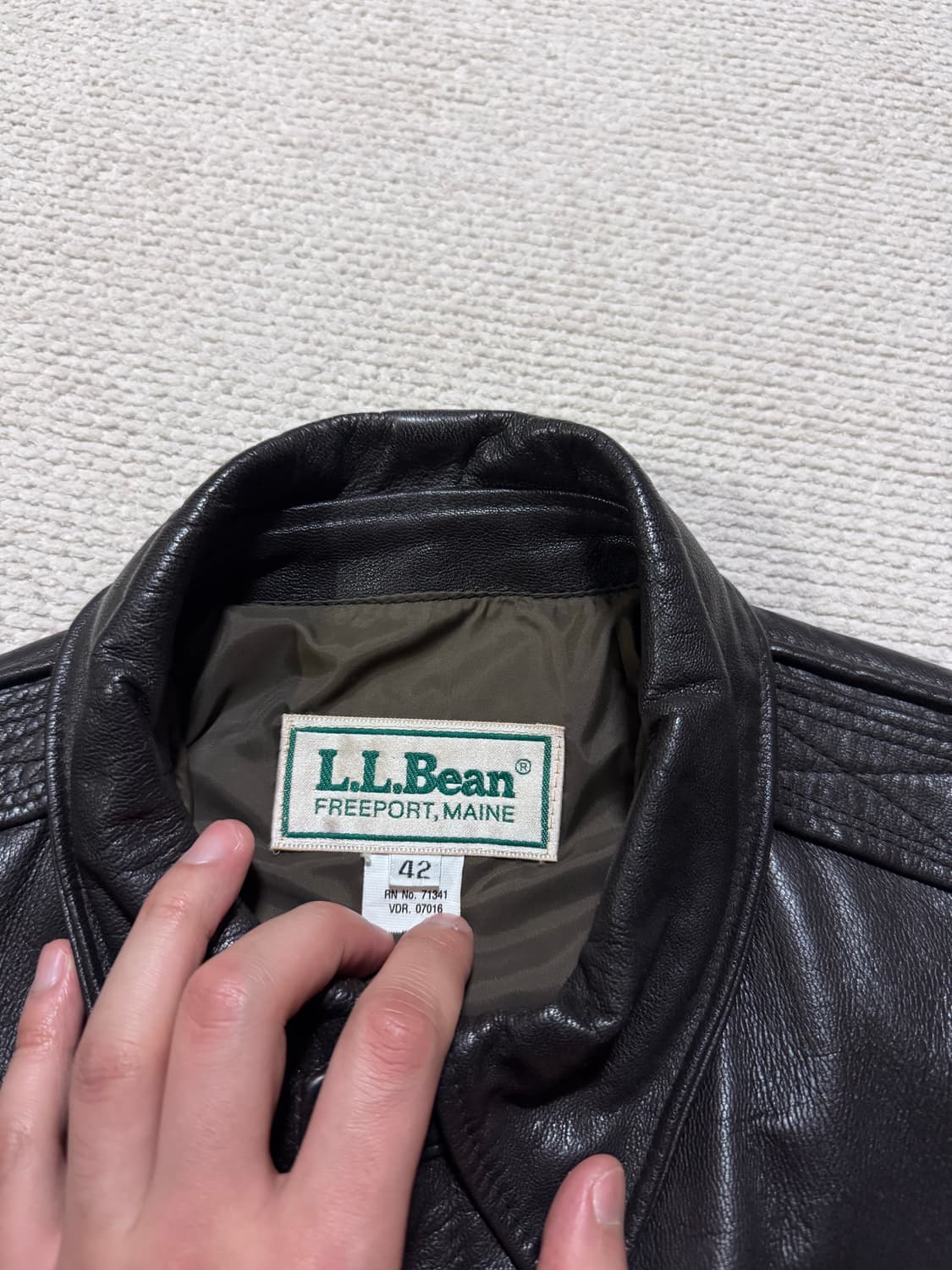 90s USA 엘엘빈 A-2 레더 자켓 42사이즈 상품이미지3