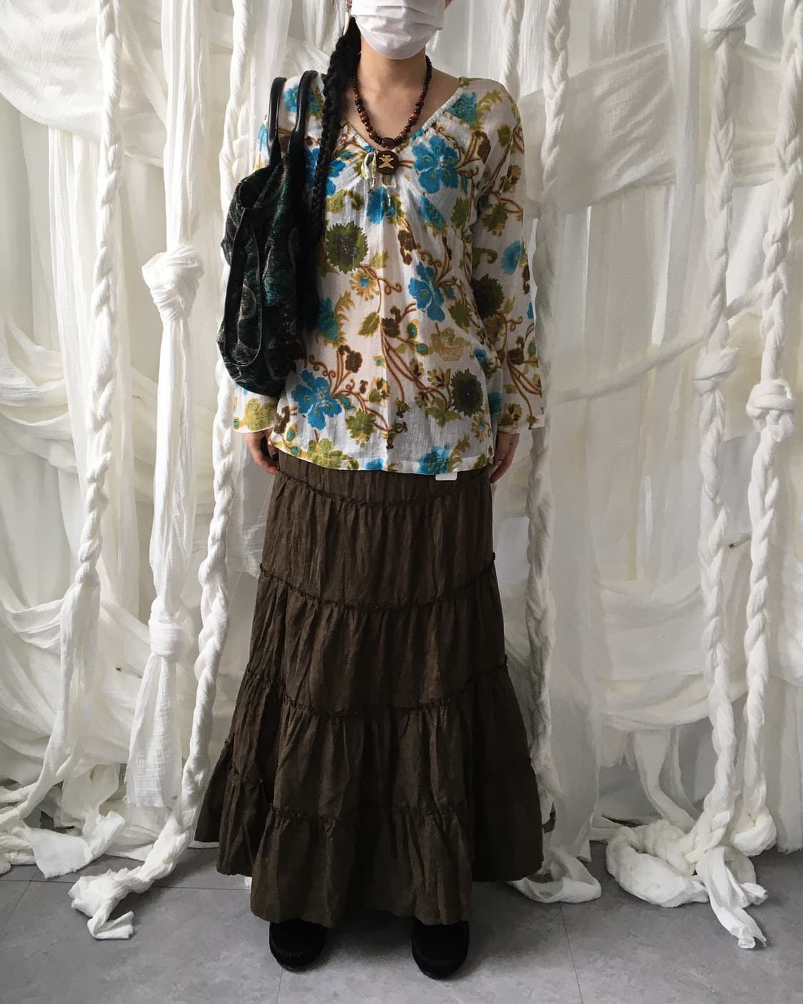 Fabric point layer long skirt 상품이미지5