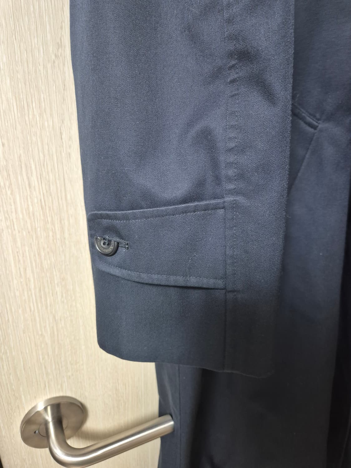 아쿠아스큐텀 네이비 트렌치 코트 레글런코트  싱글코트 M 상품이미지5