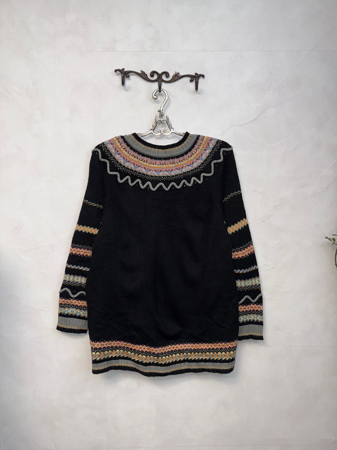 Black bohemian flower embroidered 가디건 상품이미지3