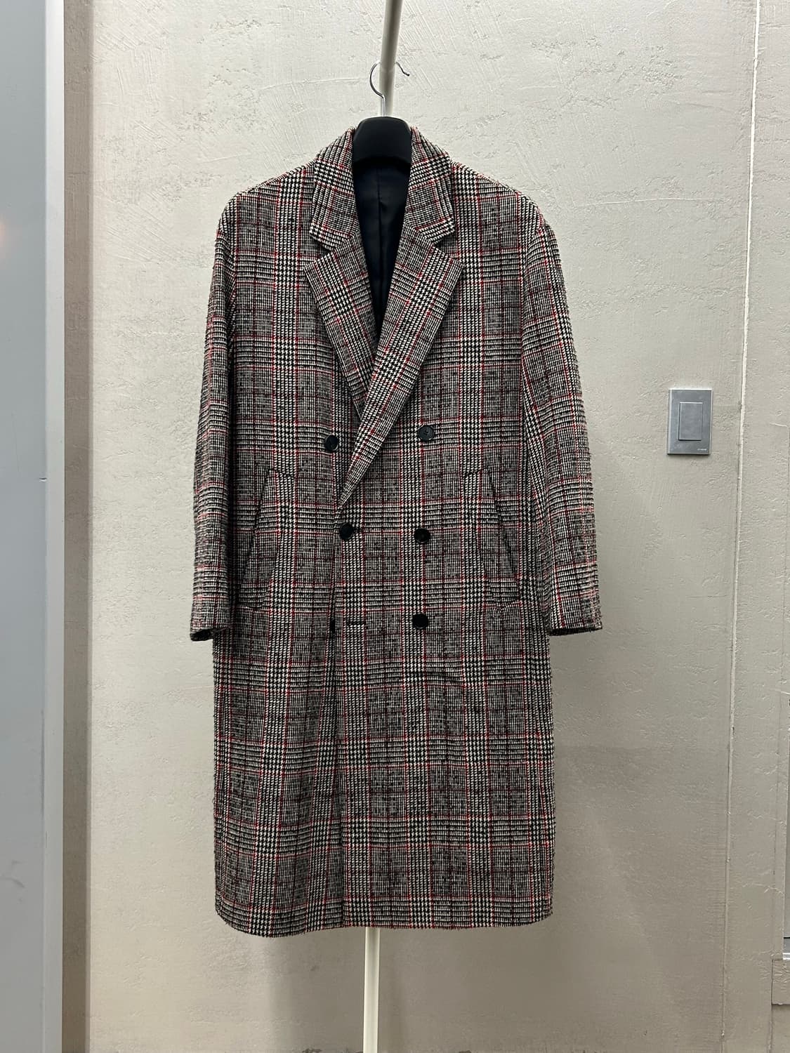시스템 SYSTEM 이태리 원단(보노또) 체크 더블 버튼 롱 코트 상품이미지2