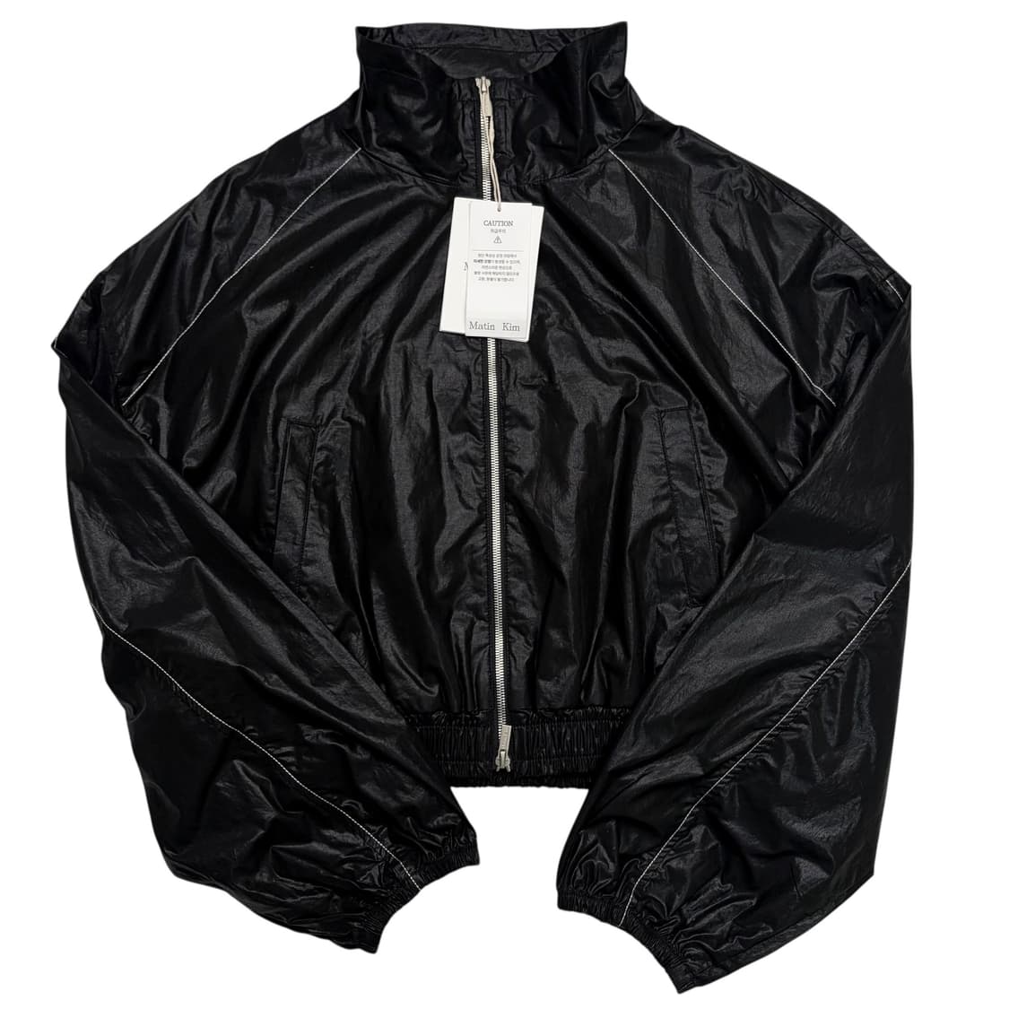 마뗑킴 코팅 크롭 블랙 블루종 자켓 M 상품이미지4