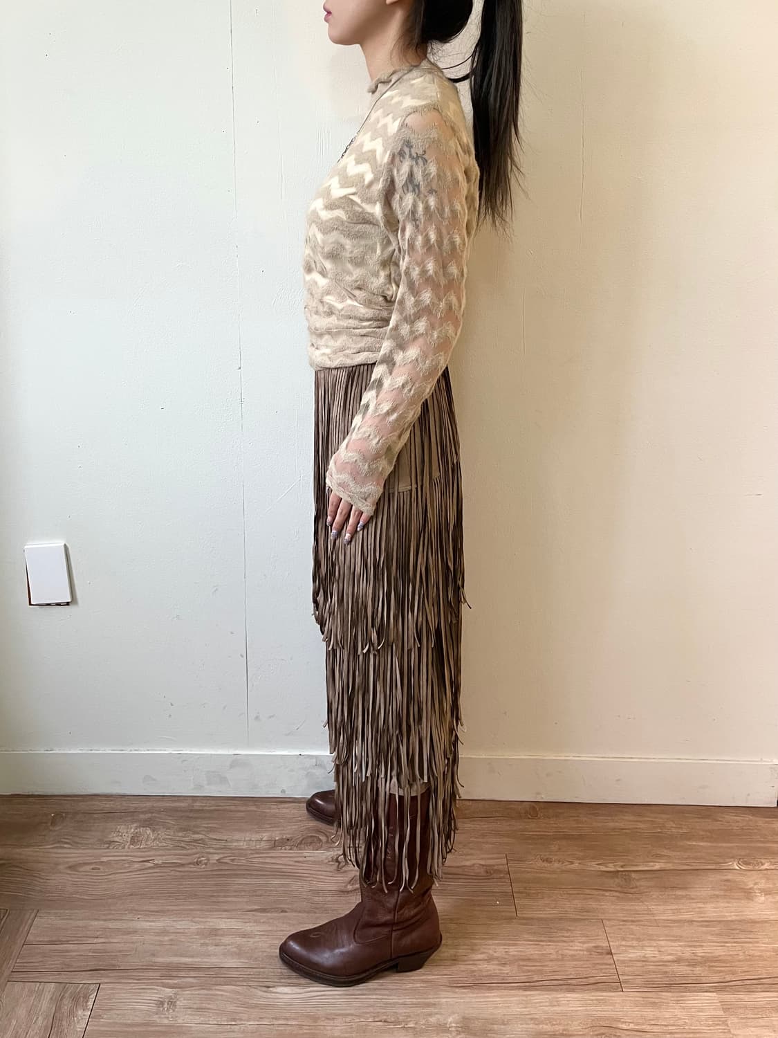 Vtg 보헤미안 프린지 스커트 상품이미지9