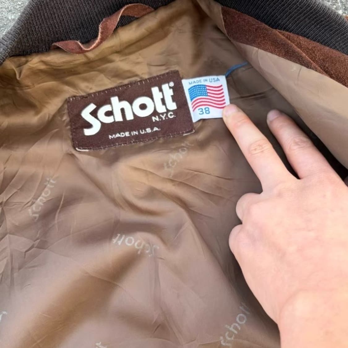 [Schott NYC] USA 빈티지 스웨이드 브라운 레더 자켓 상품이미지5