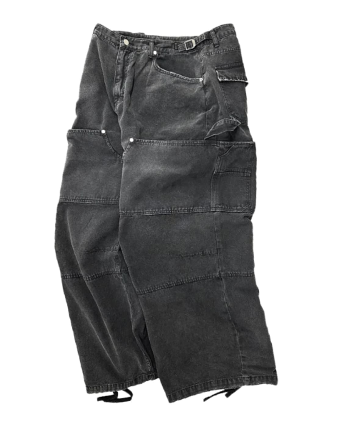 [2] 논노드 더블니 커버 팬츠 빈티지 블랙 상품이미지1