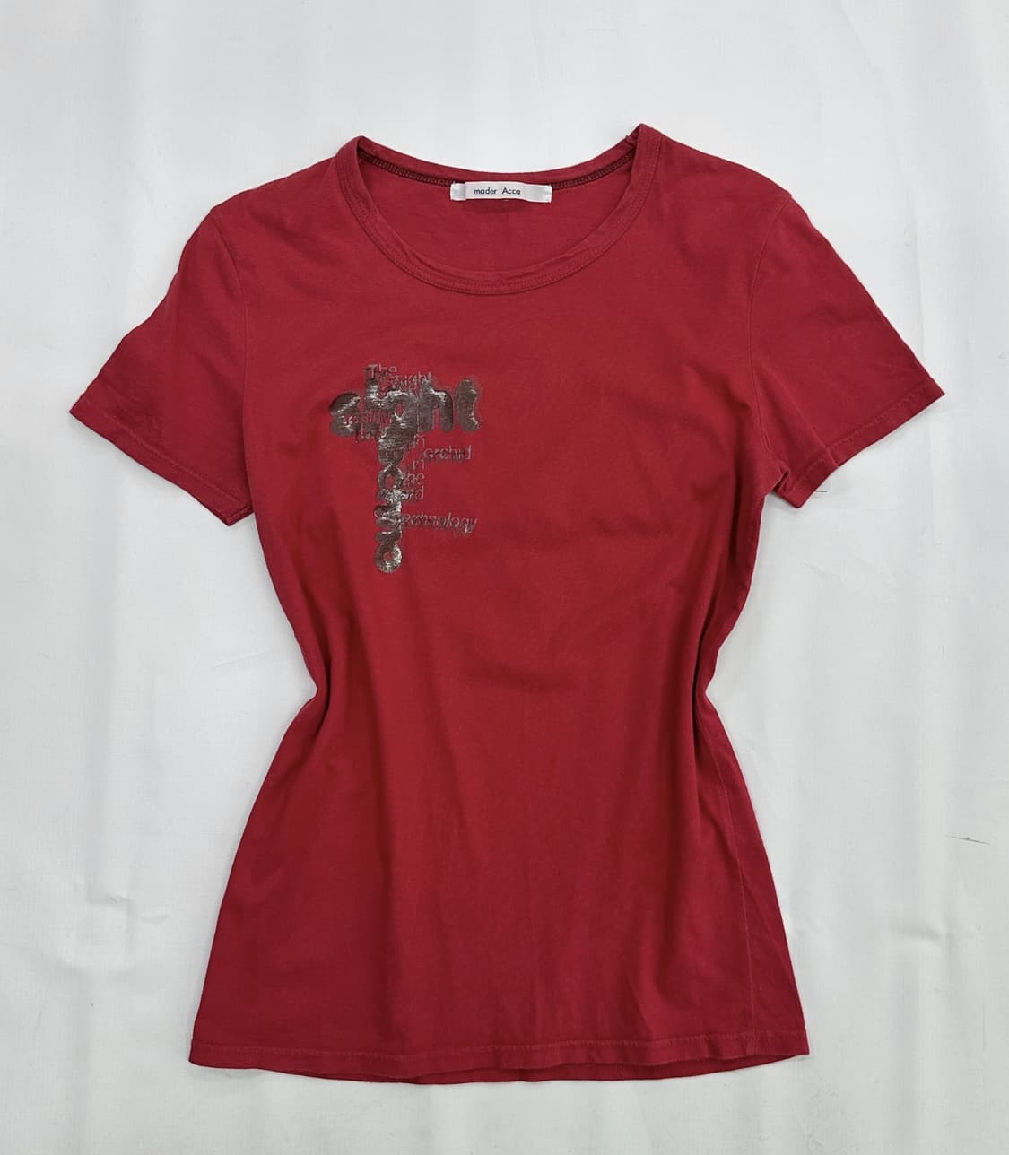 💋mader Acca 레드 프린팅 슬림 반팔티셔츠💋 펑크 빈티지 상품이미지2