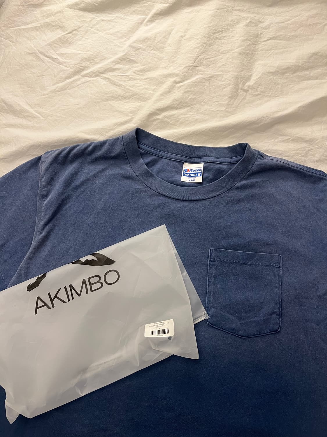 아킴보 클럽 체인피커 티셔츠 페이디드 블루 L 상품이미지4