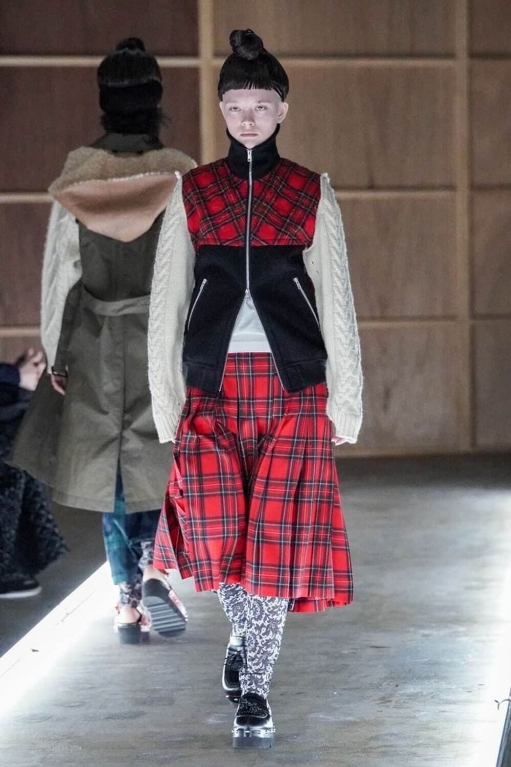 Check pleated skirt 상품이미지4