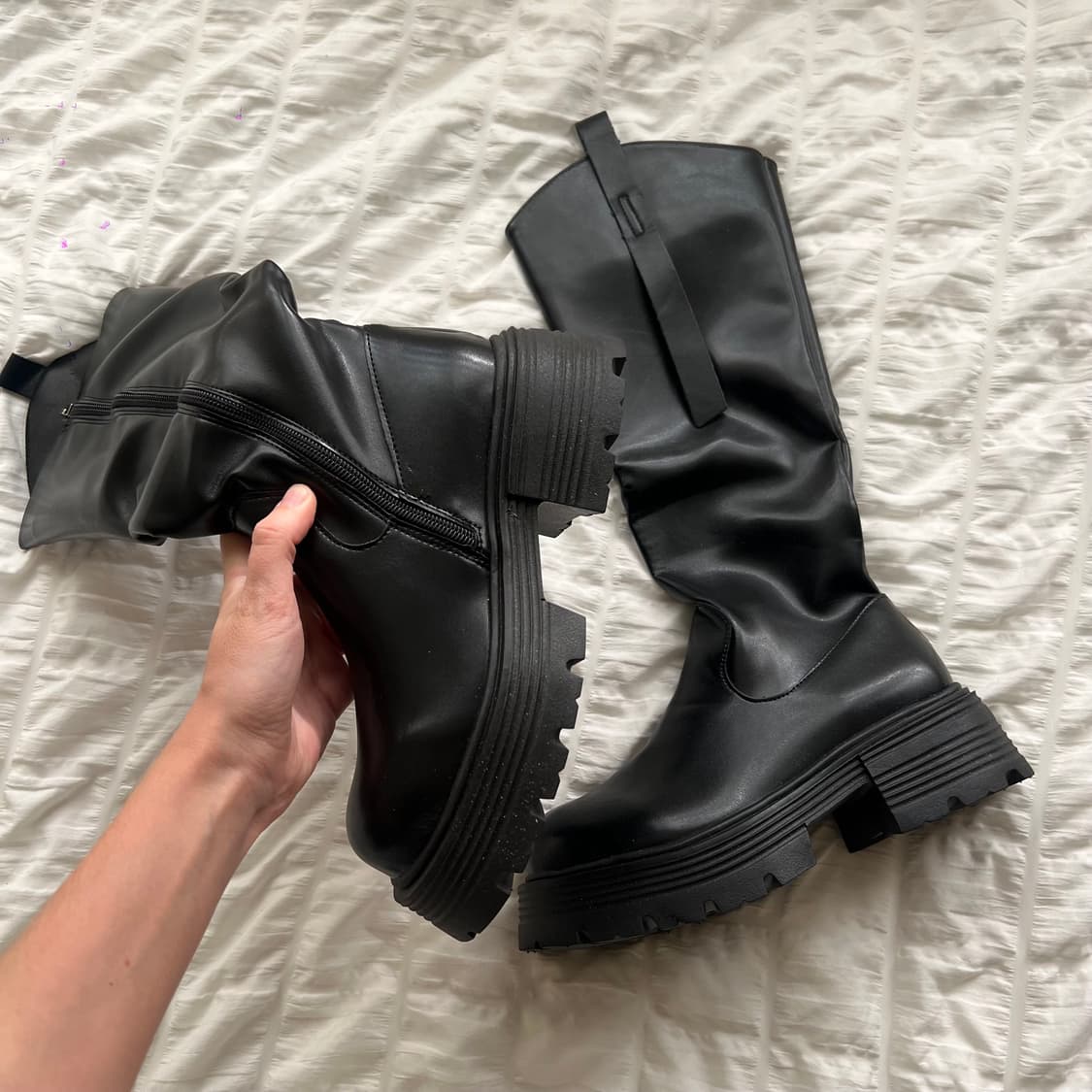 슬림 롱 플랫폼 부츠 상품이미지5