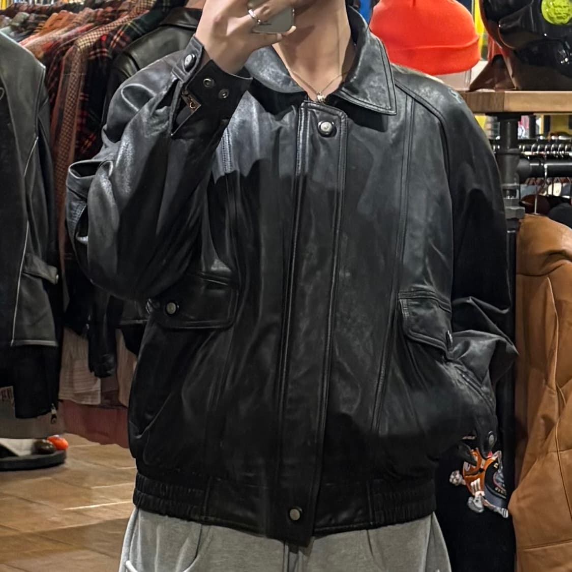 [HI] VTG 가죽자켓 다크그레이 상품이미지2