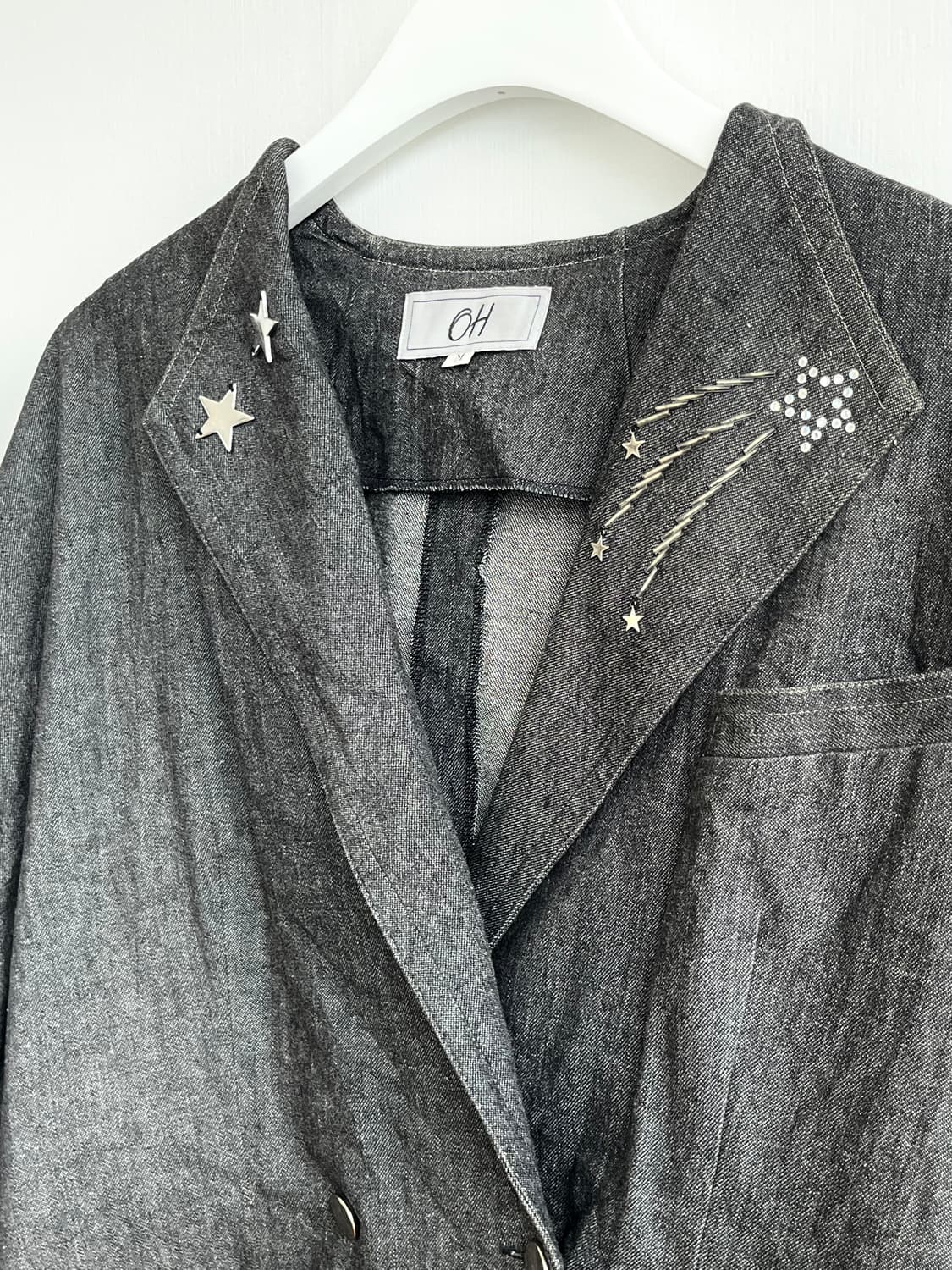 Vintage Black denim star jacket 상품이미지2