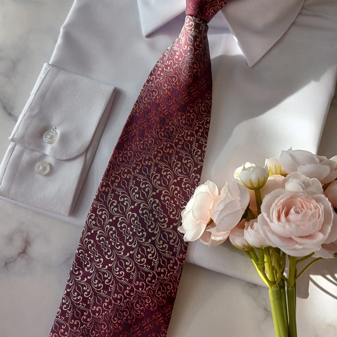 소니아 리키엘 실크 버건디 자카드 넥타이 9.8cm A+등급 A18838 상품이미지6