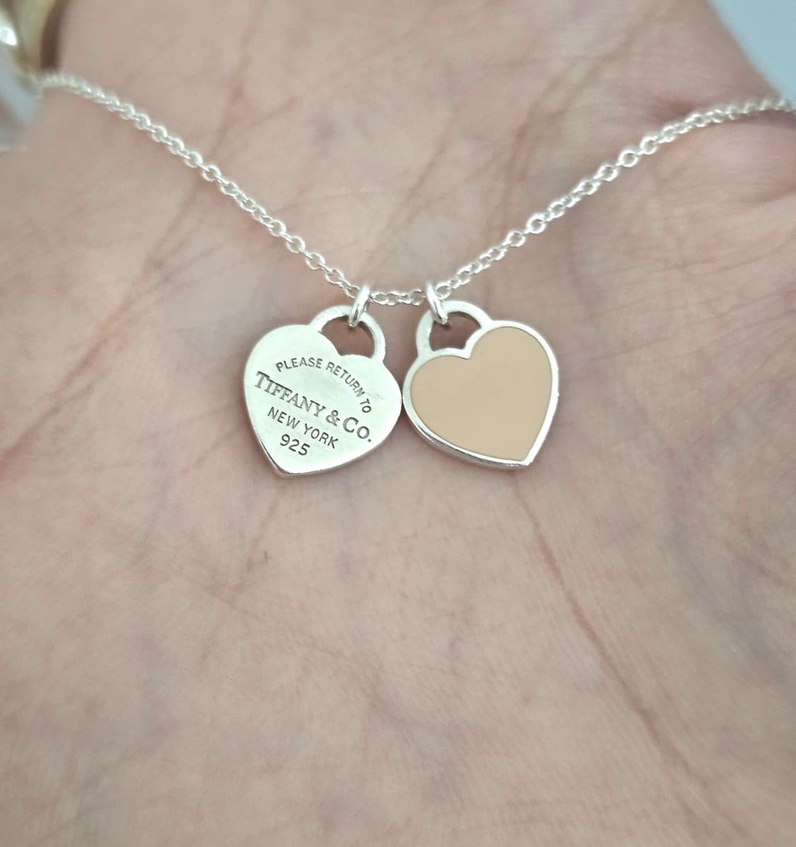 티파니앤코 리턴투 더블하트 미니 핑크 목걸이 (베이지톤) [정품/풀박스] 상품이미지6