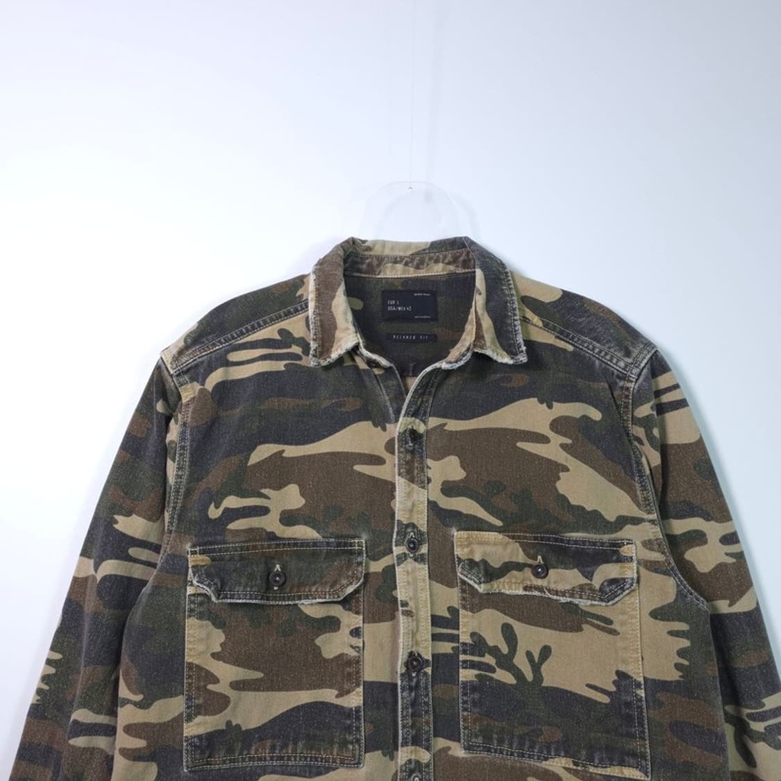 자라 맨 릴렉스핏 빈티지 밀리터리 워크셔츠 L 상품이미지3