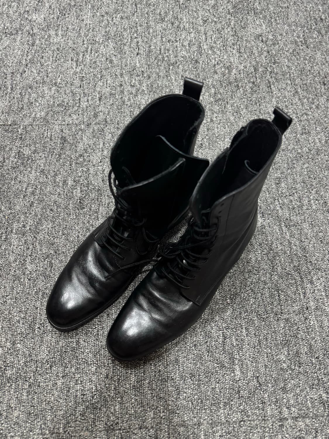 웨스턴 카우하이드 레이스업 컴뱃 블랙 부츠 42 상품이미지2