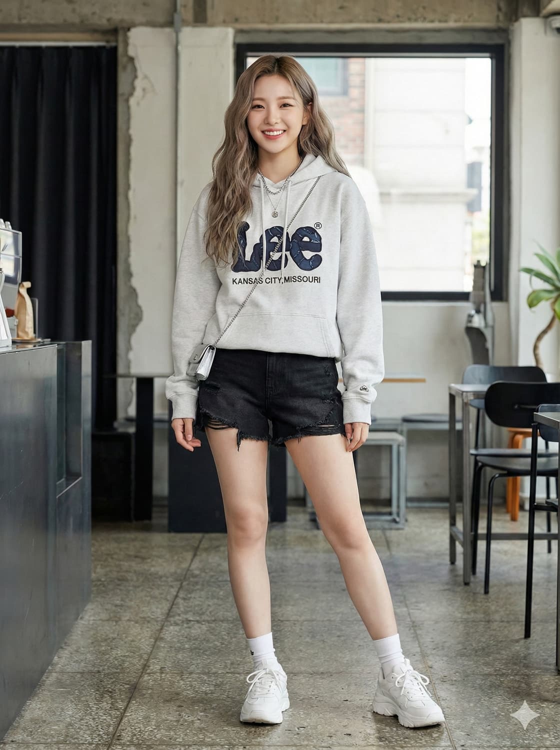 Lee 리 라이트 그레이 후드티_L 상품이미지1