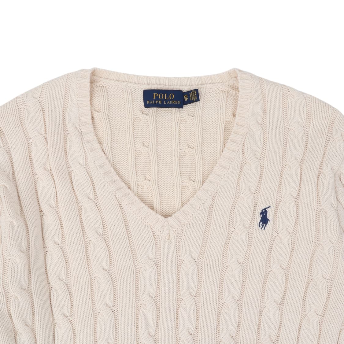 폴로 랄프로렌 아이보리 브이넥 케이블 니트 상품이미지2