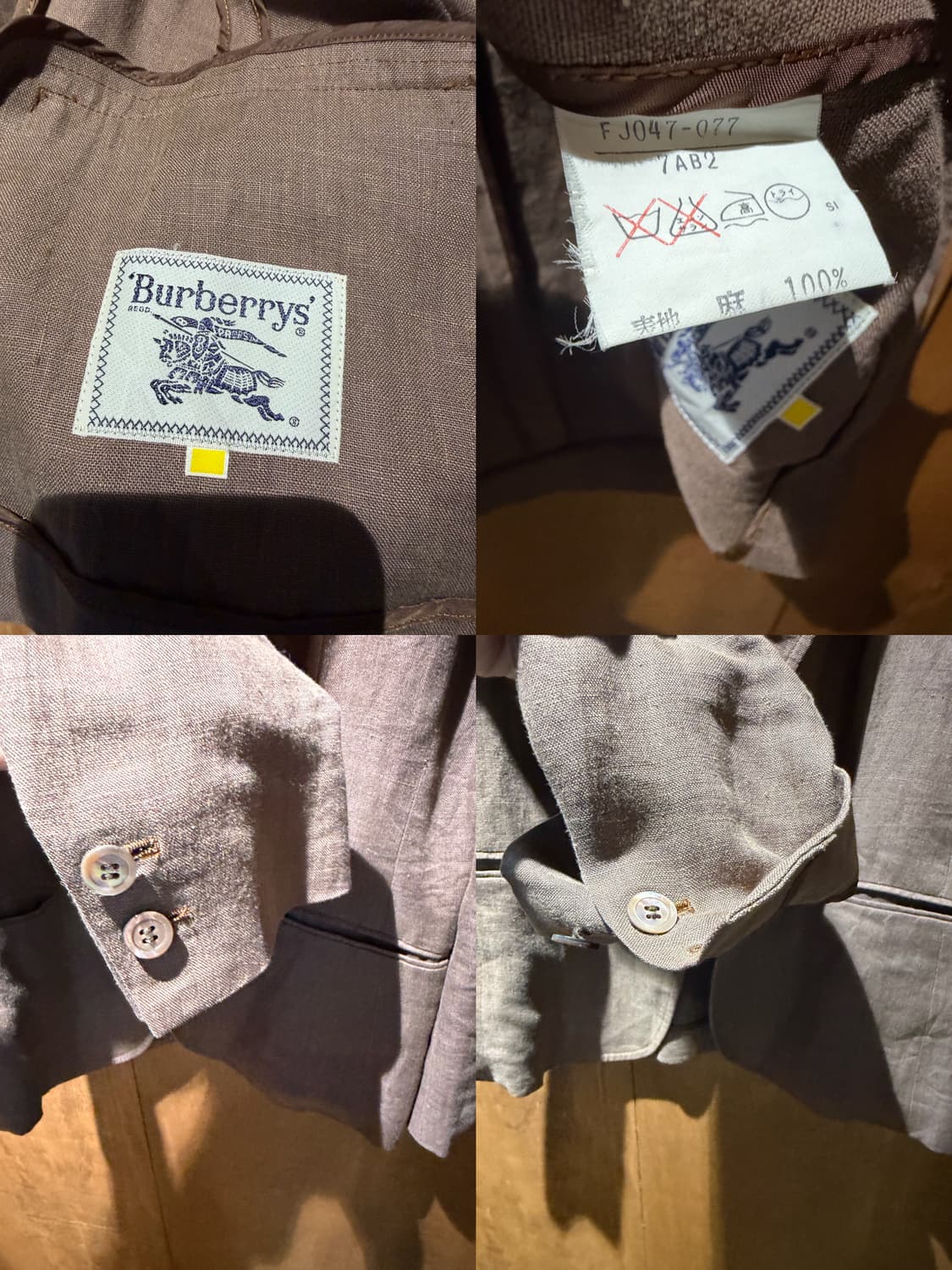 90‘s Burberry 버버리 Linen jacket  상품이미지6