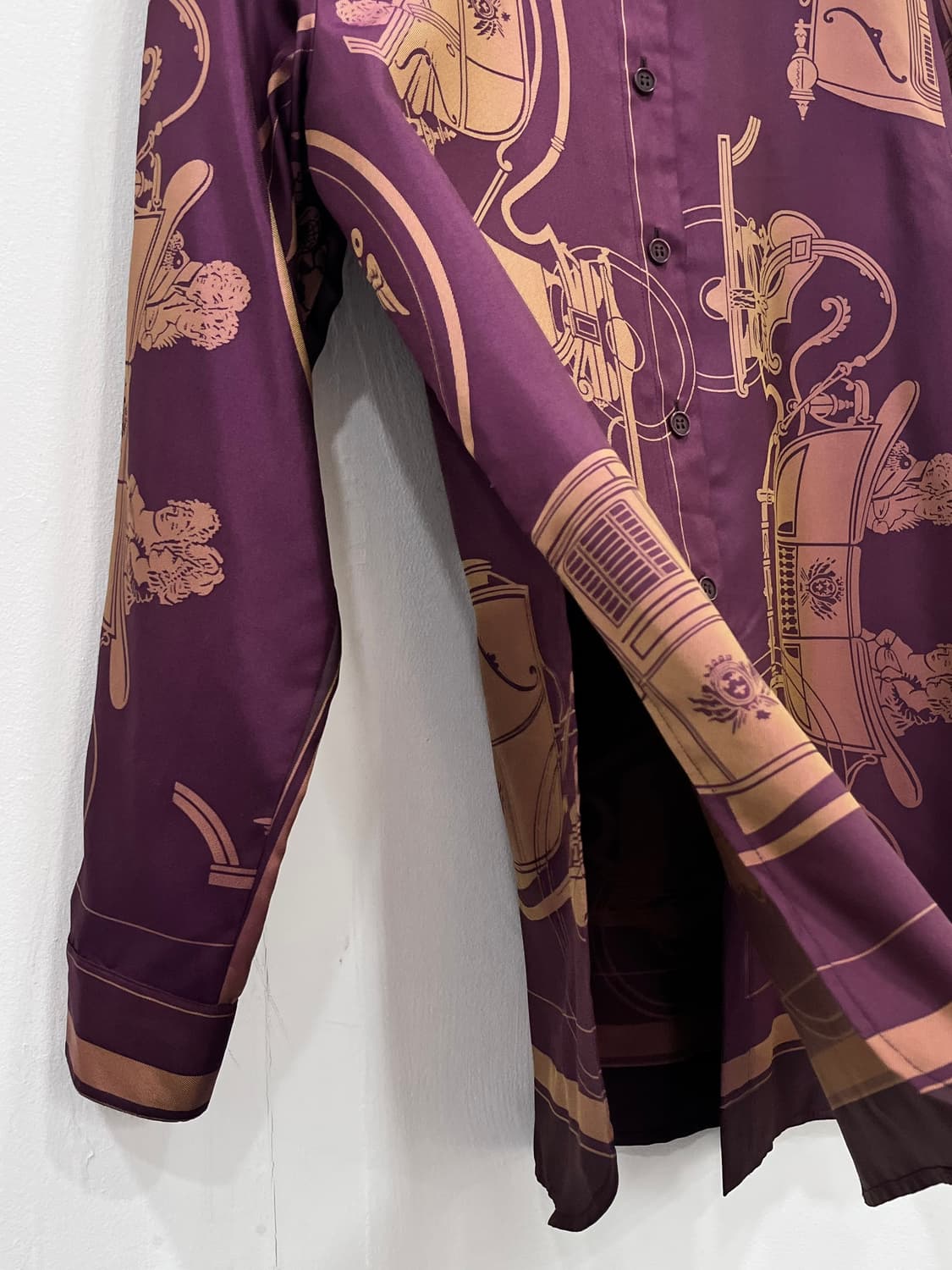 에르메스 90s 빈티지 실크 패턴 셔츠 상품이미지4