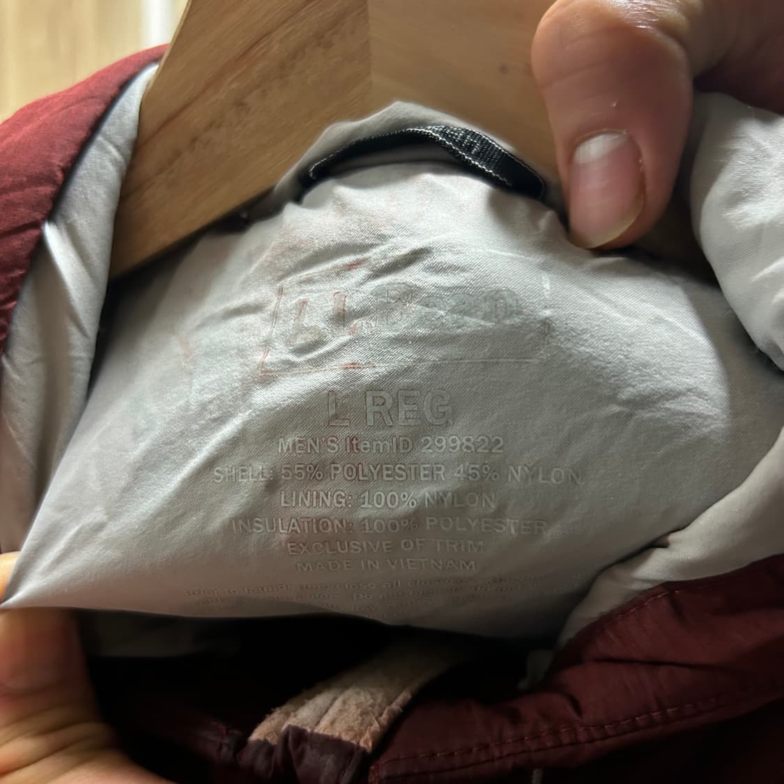 엘엘빈 와인색 경량패딩 L 상품이미지5