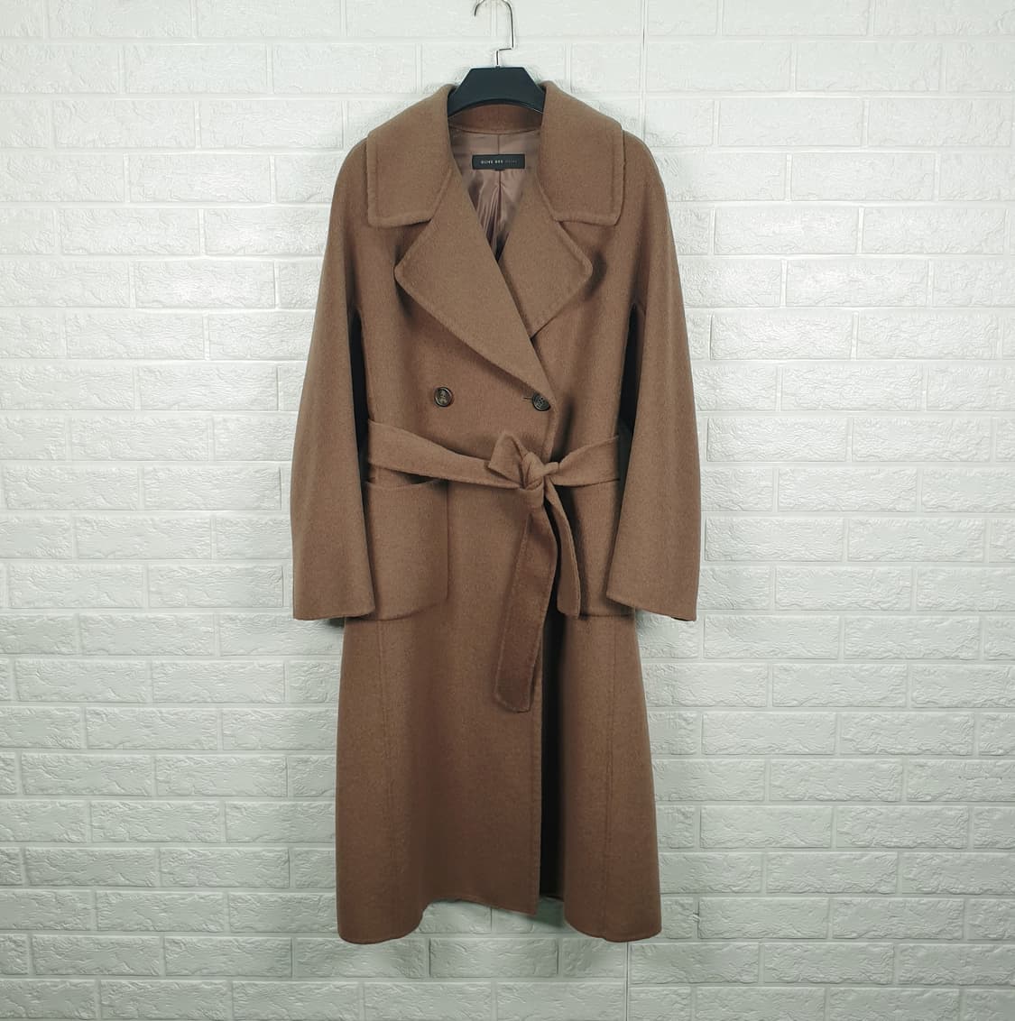 [90-95]올리브데올리브 양모 벨티드 코트 상품이미지2