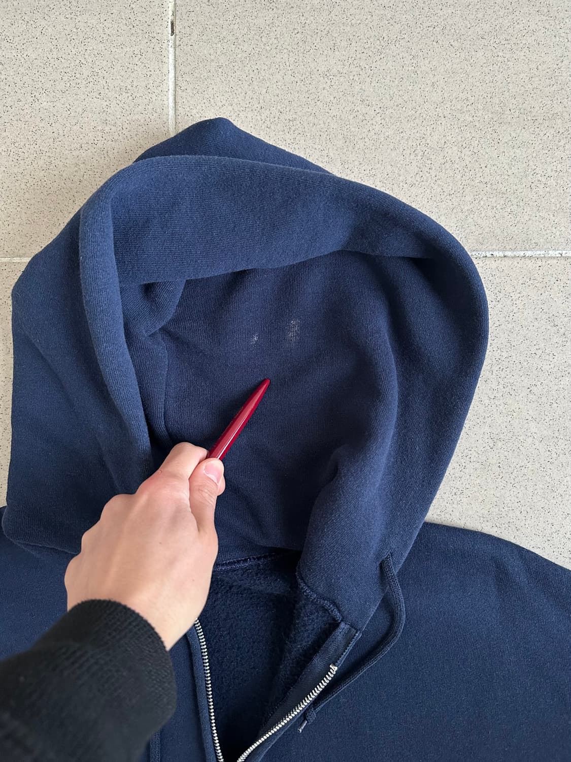 빈티지 러셀 후드집업 네이비 XL 상품이미지6