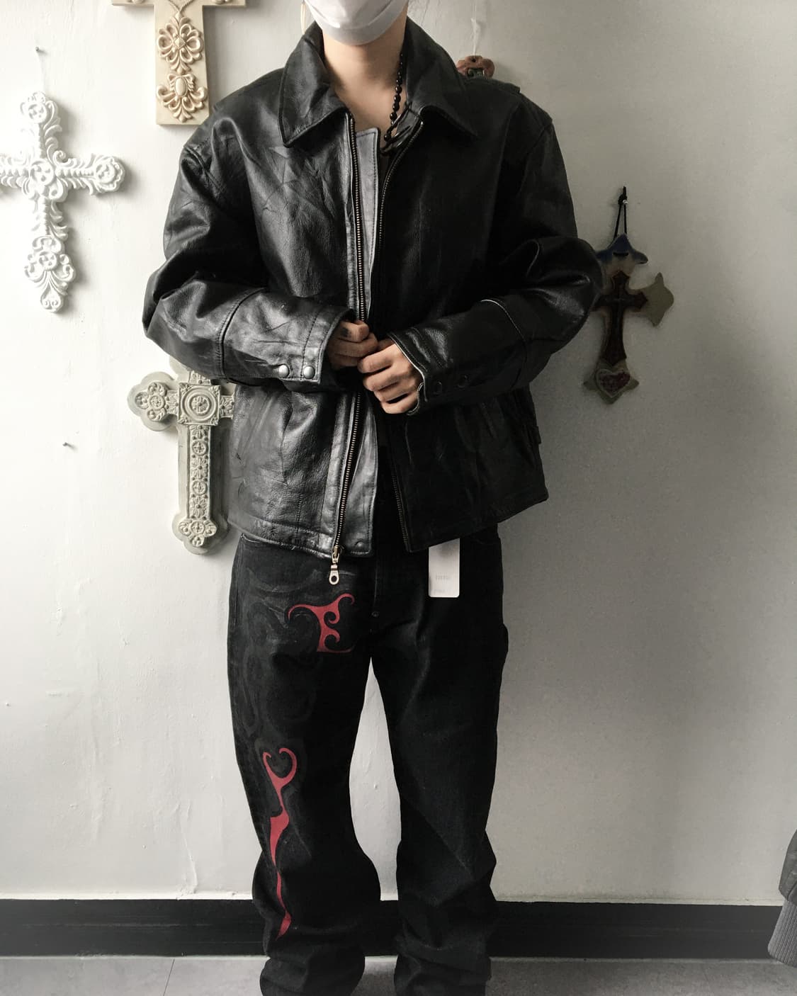 Over fit leather jacket 상품이미지8