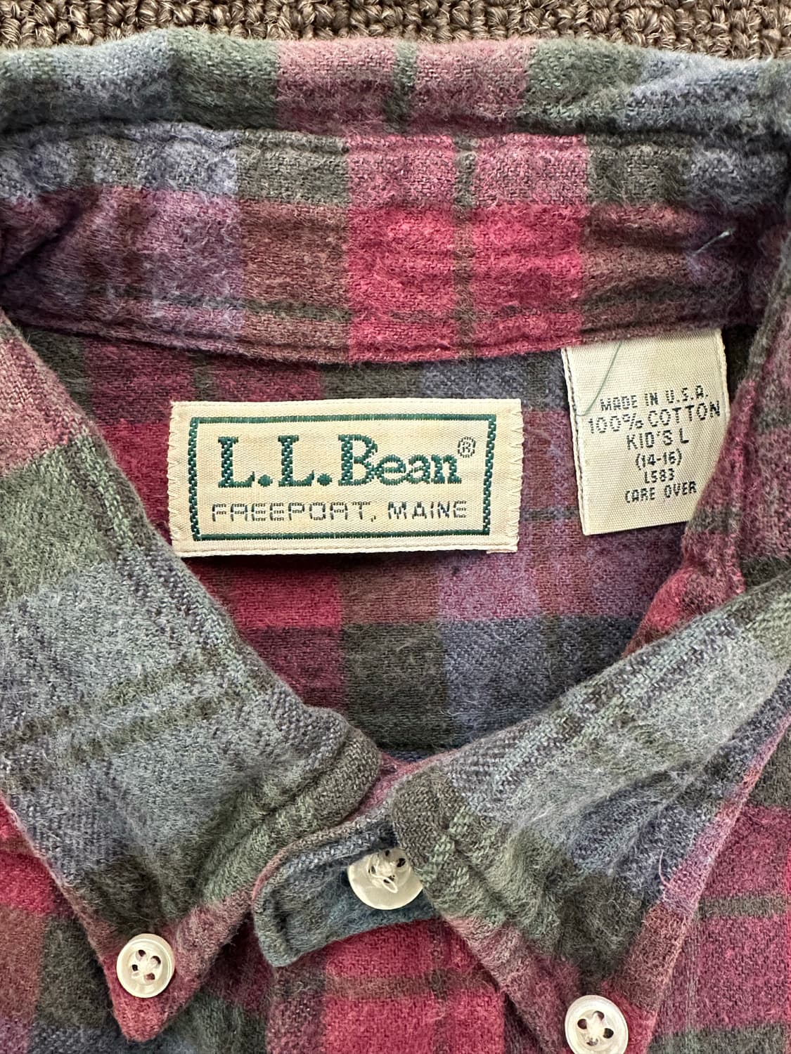 OS)L.L.Bean 빈티지 플란넬 버튼다운 셔츠 상품이미지2