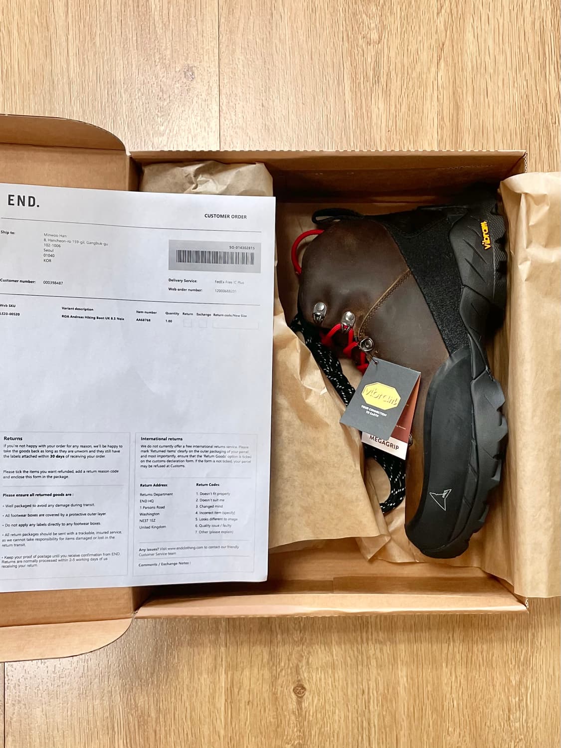 새제품 택포) 로아 하이킹 안드레아스 비브람 부츠 상품이미지2