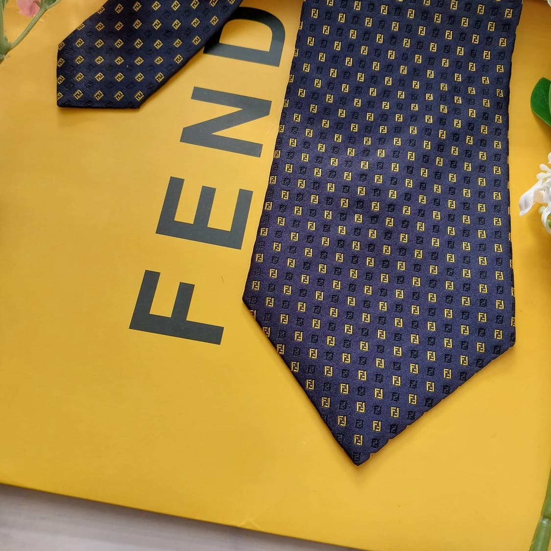 펜디 실크 네이비 FF 주카 로고 넥타이 10.5cm A+등급 K1543 상품이미지4