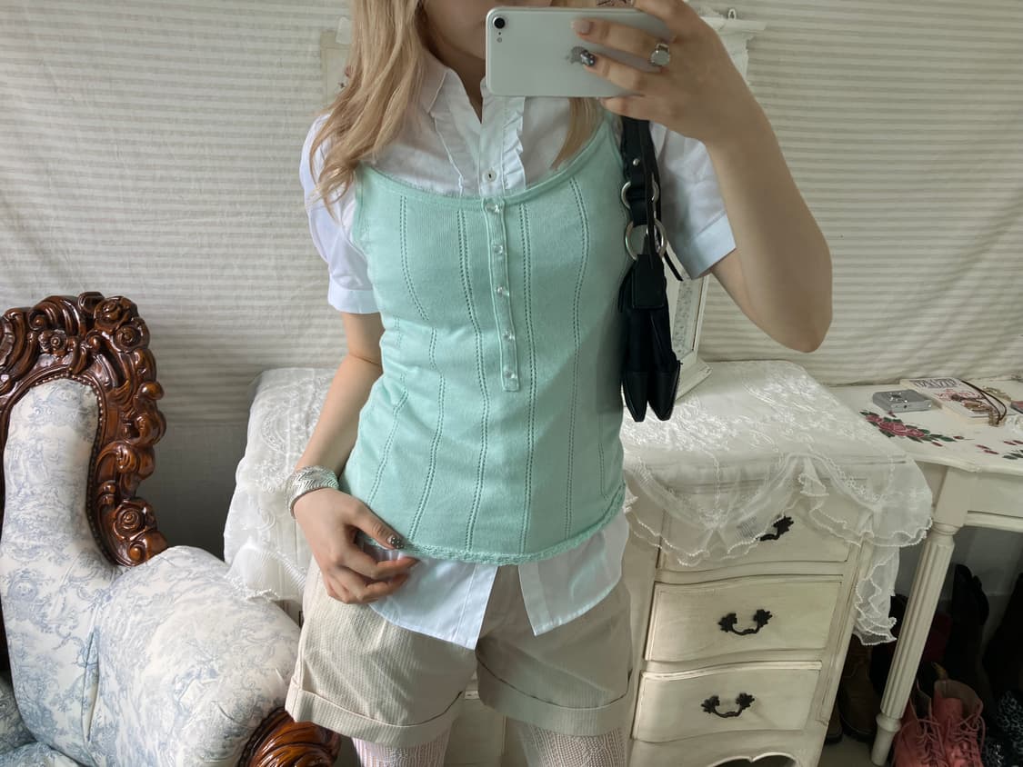 빈티지 민트 슬리브리스 상품이미지1